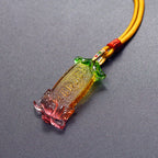 Fortune Jewel Buddha Liuli Lotus Six Character Om Mani Padme Hum Peace Necklace Fortune Jewel