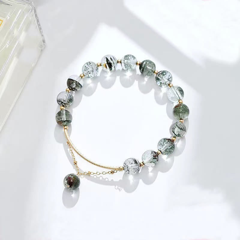 Fortune Jewel Green Phantom Crystal Confidence Charm Bracelet