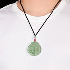 Fortune Jewel Chinese Zodiac Dragon Jade Luck Necklace String Pendant