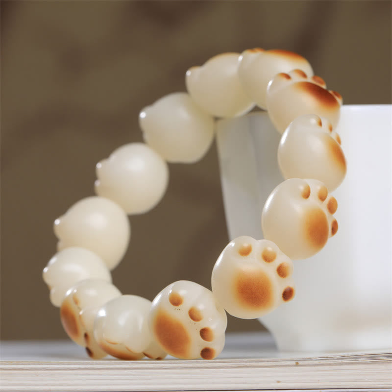Fortune Jewel Cute Cat Paw Claw Bodhi Seed Peace Bracelet