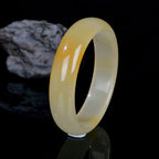 Fortune Jewel Natural Golden Silk Jade Luck Wealth Bracelet Bangle