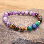 Fortune Jewel Tibetan Amethyst Purify Bracelet Mala Set