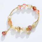 Fortune Jewel Colorful Rutilated Quartz Cat Eye Zircon Auspiciousness Bead Bracelet