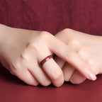 Fortune Jewel Cinnabar Om Mani Padme Hum Auspicious Clouds Blessing Ring
