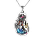 Fortune Jewel Avalokitesvara Lotus Design Copper Wealth Necklace Pendant Fortune Jewel