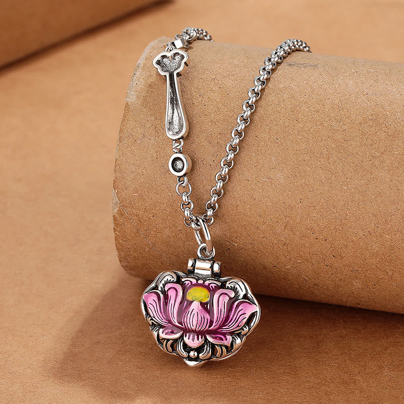 Fortune Jewel Tibet Copper Lotus Luck New Begining Necklace Pendant Fortune Jewel