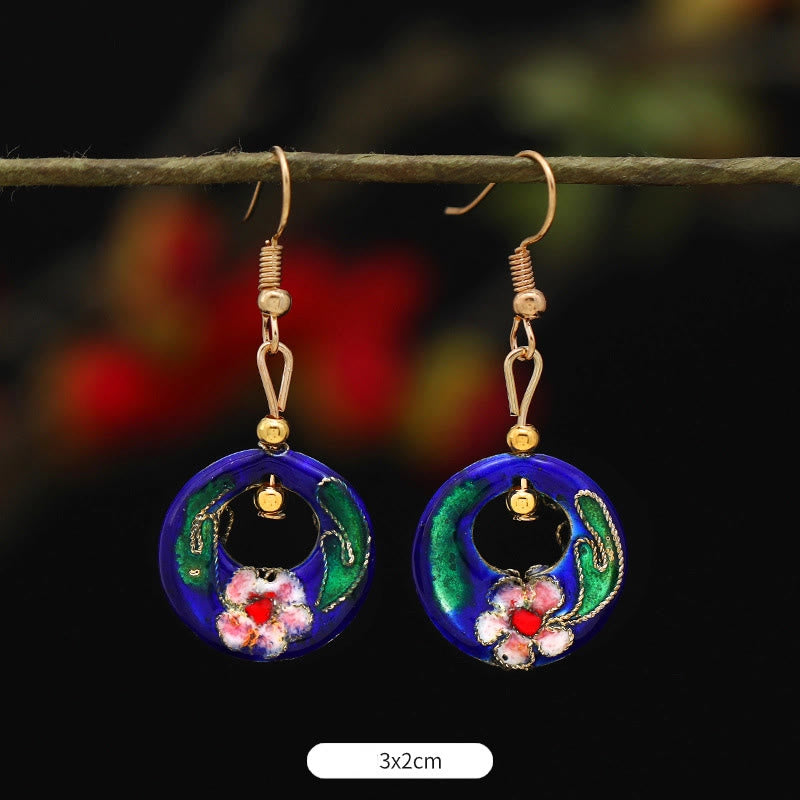 Fortune Jewel Lotus Butterfly Flower Alloy Copper Enlightenment Drop Earrings