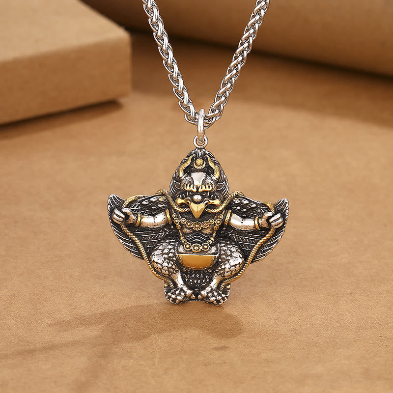 Fortune Jewel Tibet Garuda Bird Copper Protection Necklace Pendant
