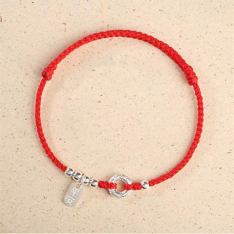 Fortune Jewel 925 Sterling Silver Auspicious Clouds Peace Buckle Safe And Sound Bracelet Anklet