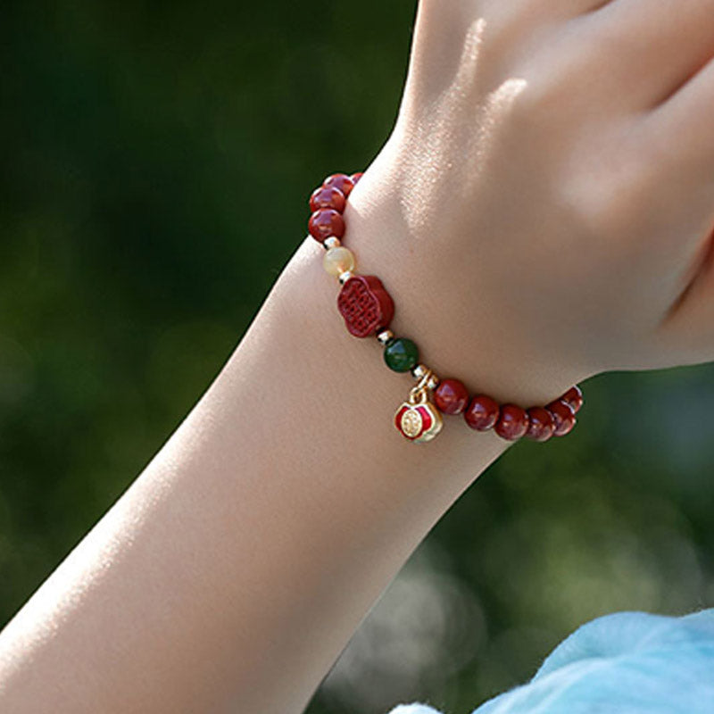 Fortune Jewel Cinnabar Happiness Calm Bracelet