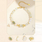 Fortune Jewel 925 Sterling Silver Natural Hetian White Jade Bamboo Luck Blessing Bracelet
