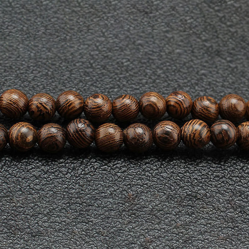 Fortune Jewel Wenge Wood Turquoise Stone Protection Calm Necklace Pendant