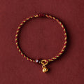 Fortune Jewel Handcrafted Red Gold Rope Lotus Peace And Joy Charm Braid Bracelet