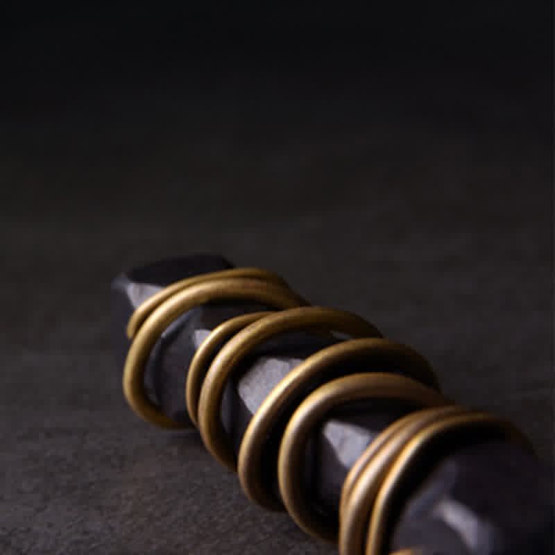 Fortune Jewel Tibet Ebony Wood Copper Balance Peace Necklace Pendant Fortune Jewel