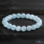Buddha & Karma Blue Aquamarine Calming Bracelet - Grounding & Soothing