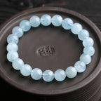 Buddha & Karma Blue Aquamarine Calming Bracelet - Grounding & Soothing