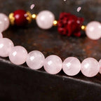 Fortune Jewel Natural Pink Crystal Cinnabar Nine Tailed Fox Love Bracelet