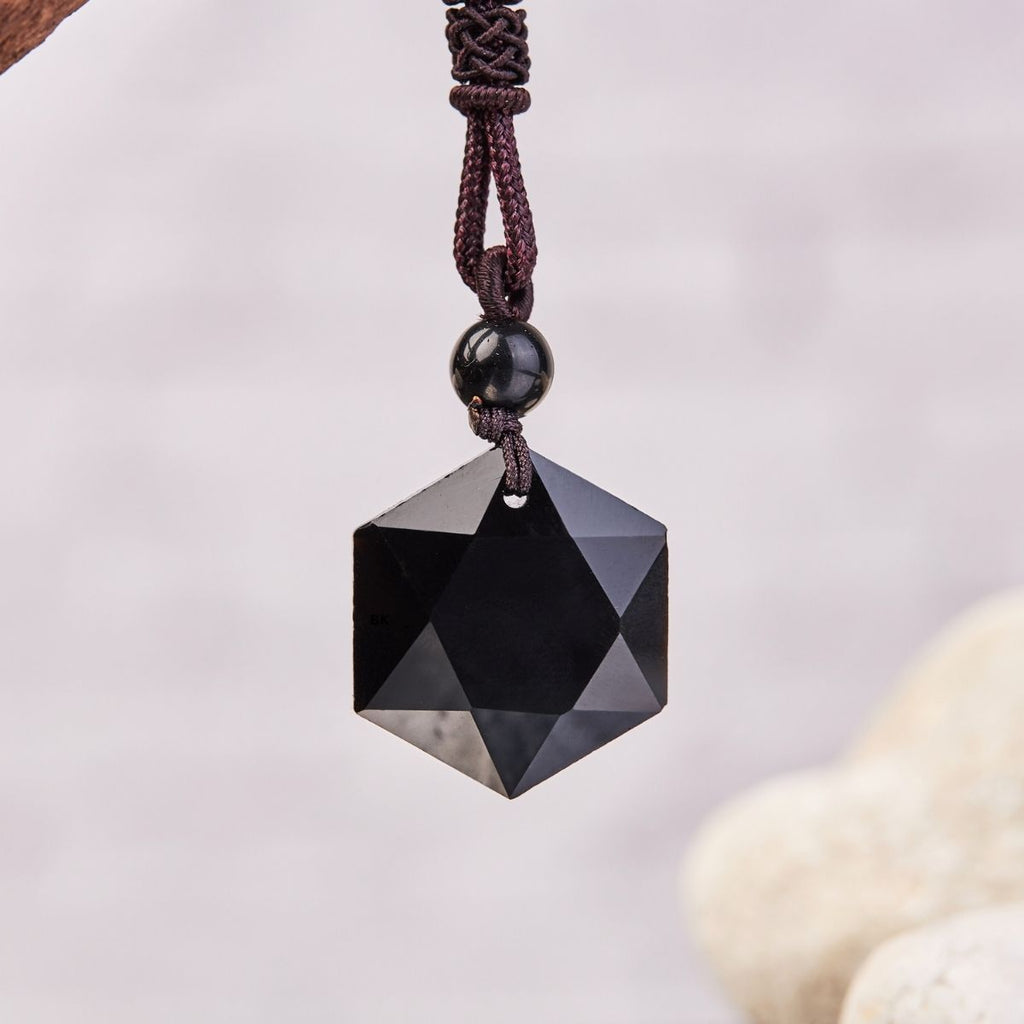 Buddha & Karma Black Obsidian Talisman - Necklace for Protection