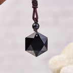 Buddha & Karma Black Obsidian Talisman - Necklace for Protection