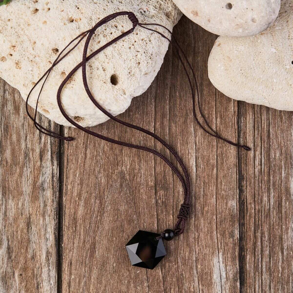 Buddha & Karma Black Obsidian Talisman - Necklace for Protection