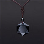 Buddha & Karma Black Obsidian Talisman - Necklace for Protection