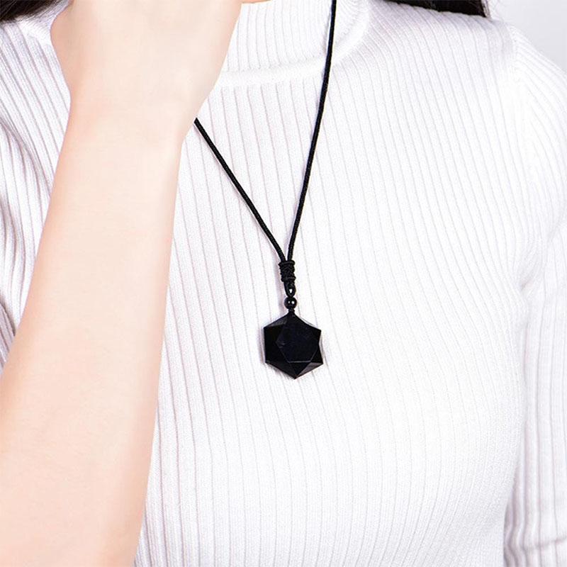 Buddha & Karma Black Obsidian Talisman - Necklace for Protection
