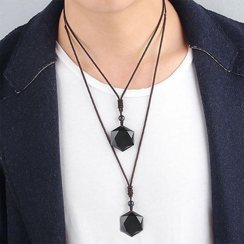 Buddha & Karma Black Obsidian Talisman - Necklace for Protection