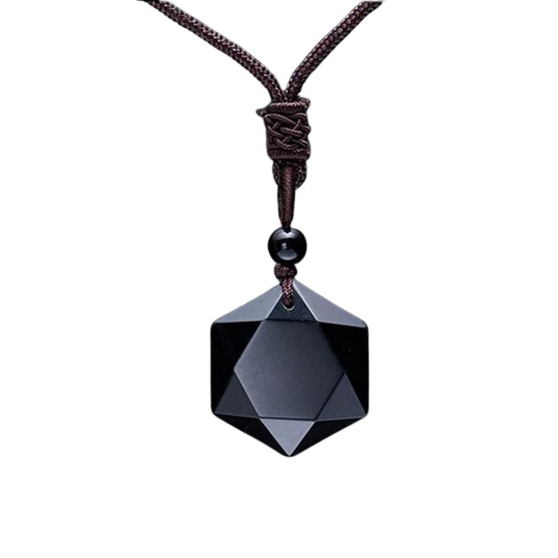 Buddha & Karma Black Obsidian Talisman - Necklace for Protection