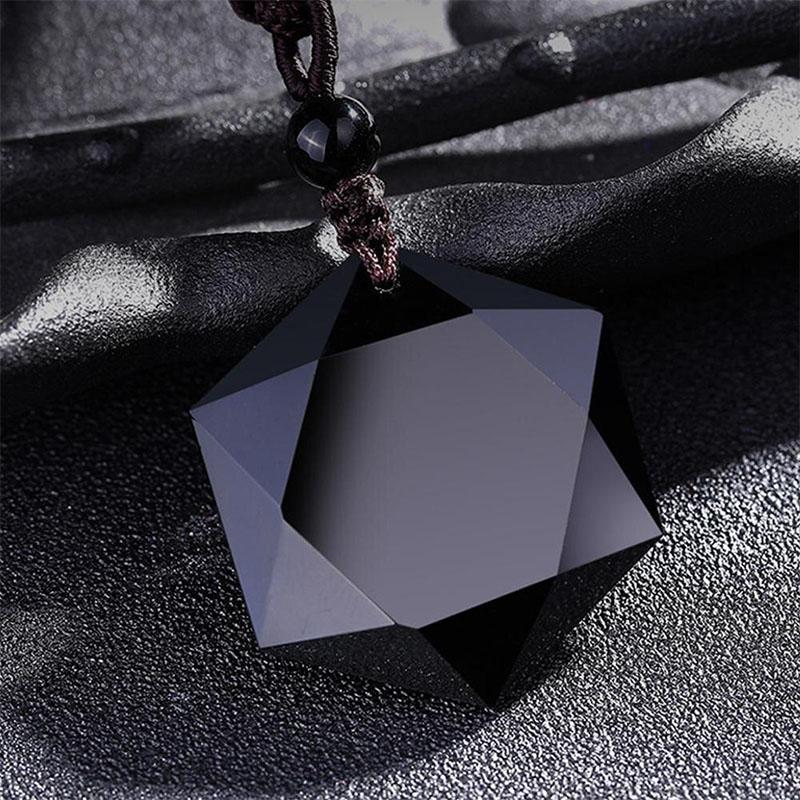 Buddha & Karma Black Obsidian Talisman - Necklace for Protection