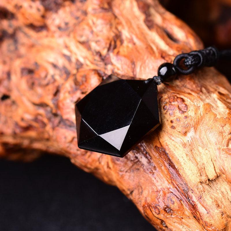Buddha & Karma Black Obsidian Talisman - Necklace for Protection