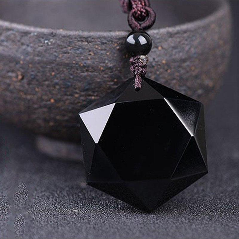 Buddha & Karma Black Obsidian Talisman - Necklace for Protection