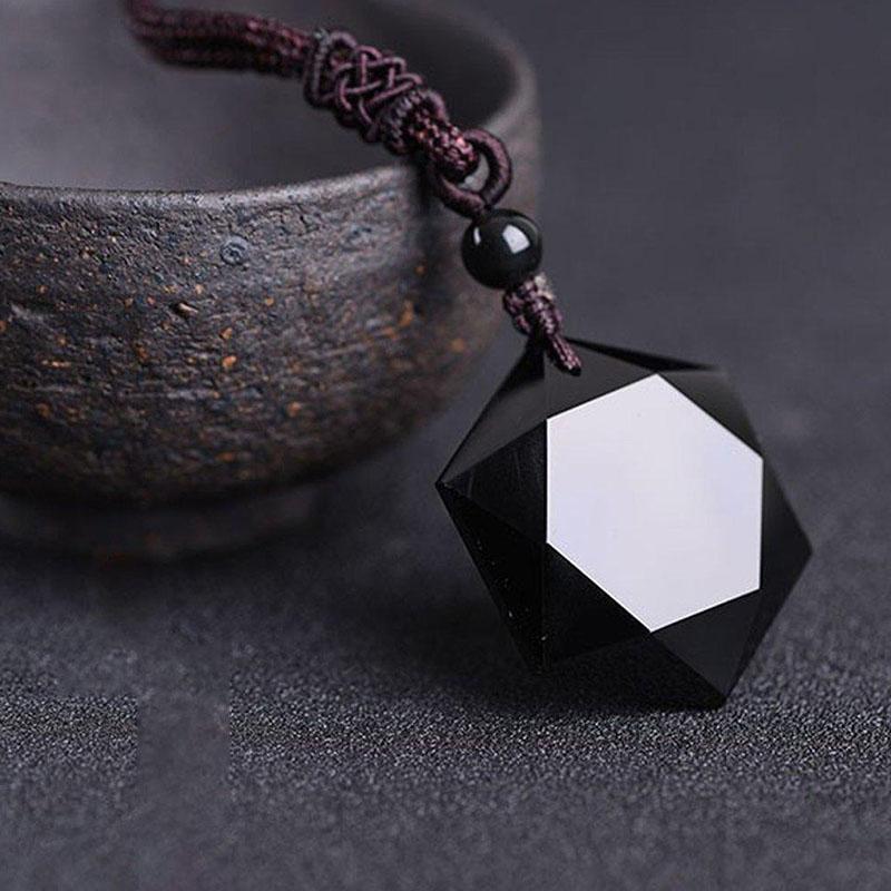 Buddha & Karma Black Obsidian Talisman - Necklace for Protection