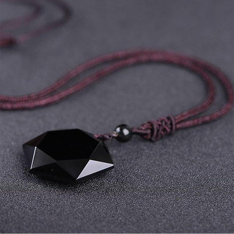 Buddha & Karma Black Obsidian Talisman - Necklace for Protection