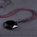 Buddha & Karma Black Obsidian Talisman - Necklace for Protection