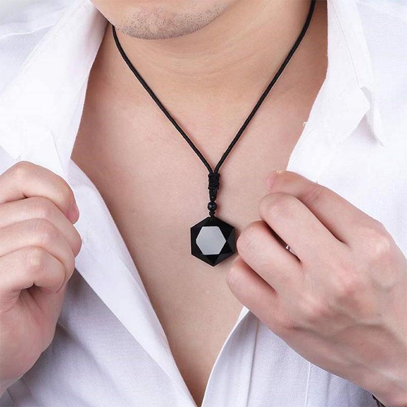 Buddha & Karma Black Obsidian Talisman - Necklace for Protection