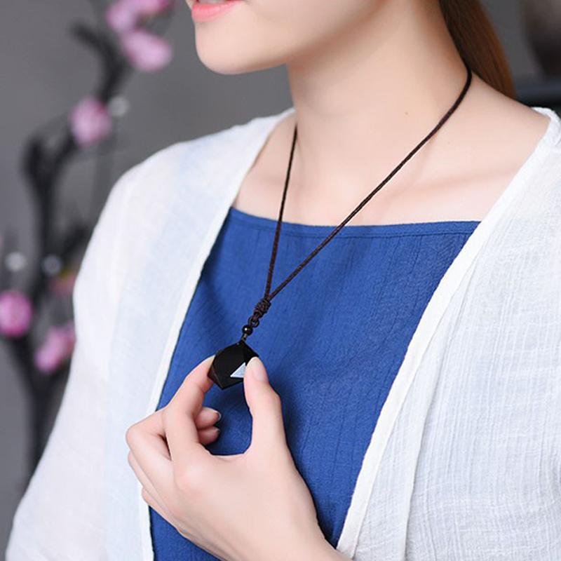 Buddha & Karma Black Obsidian Talisman - Necklace for Protection
