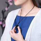 Buddha & Karma Black Obsidian Talisman - Necklace for Protection