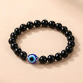 Buddha & Karma Black Obsidian Evil Eye Bracelet - Dual Protection