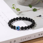 Buddha & Karma Black Obsidian Evil Eye Bracelet - Dual Protection