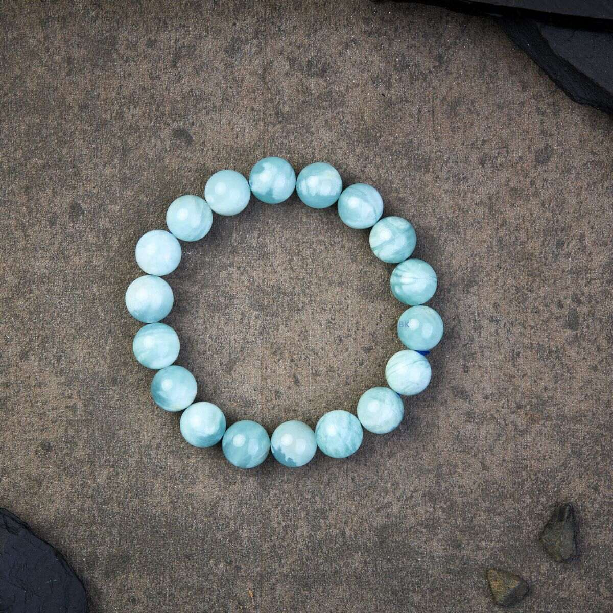 Buddha & Karma Blue Aquamarine Calming Bracelet - Grounding & Soothing