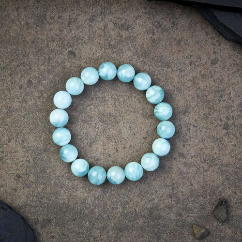 Buddha & Karma Blue Aquamarine Calming Bracelet - Grounding & Soothing