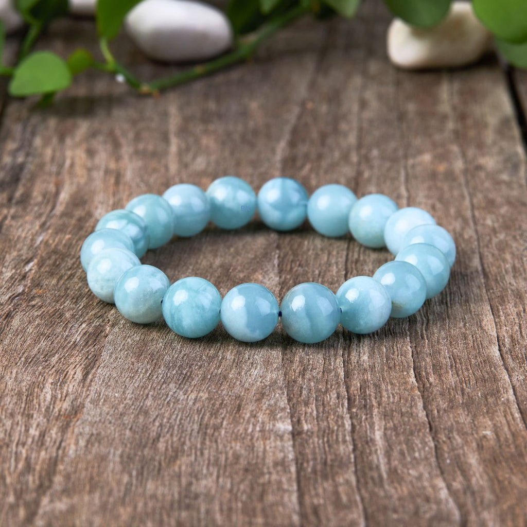 Buddha & Karma Blue Aquamarine Calming Bracelet - Grounding & Soothing