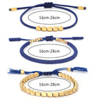 Buddha & Karma Blue Copper Beads Bracelet Set