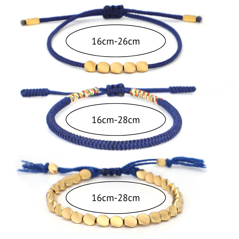 Buddha & Karma Blue Copper Beads Bracelet Set