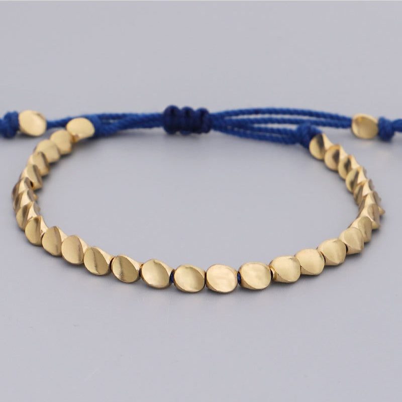 Buddha & Karma Blue Copper Beads Bracelet Set