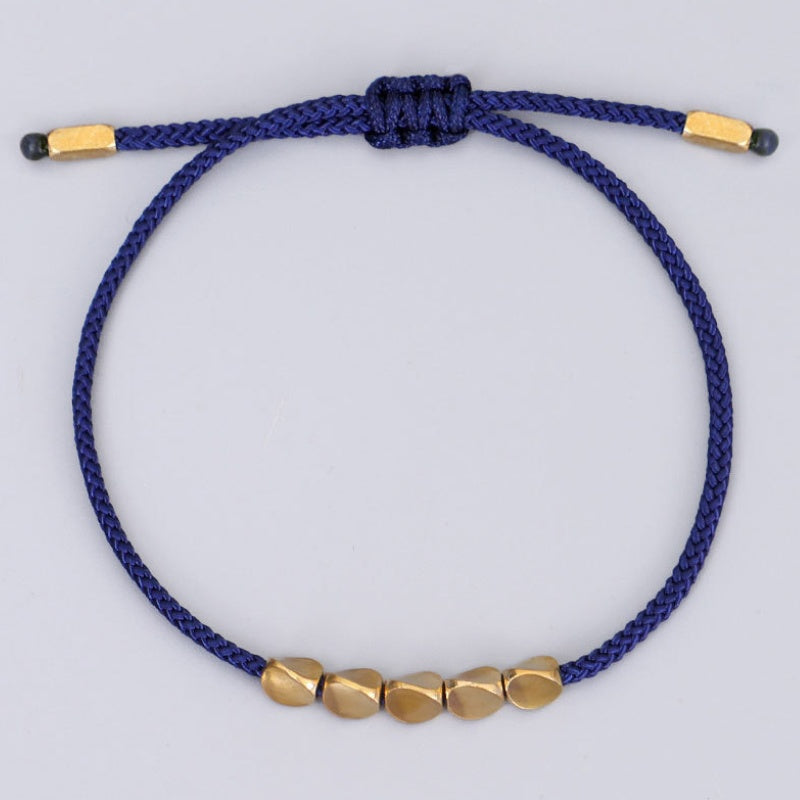 Buddha & Karma Blue Copper Beads Bracelet Set