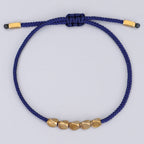 Buddha & Karma Blue Copper Beads Bracelet Set
