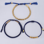 Buddha & Karma Blue Copper Beads Bracelet Set