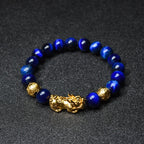 Buddha & Karma Blue Tiger Eye Pixiu Bracelet - Wealth & Confidence