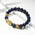 Buddha & Karma Blue Tiger Eye Pixiu Bracelet - Wealth & Confidence